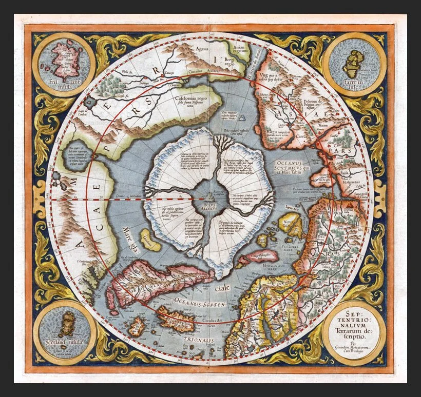 洋画・外国映画 MAPI 1595 Septentrionalium Antique World Map — MUSEUM OUTLETS